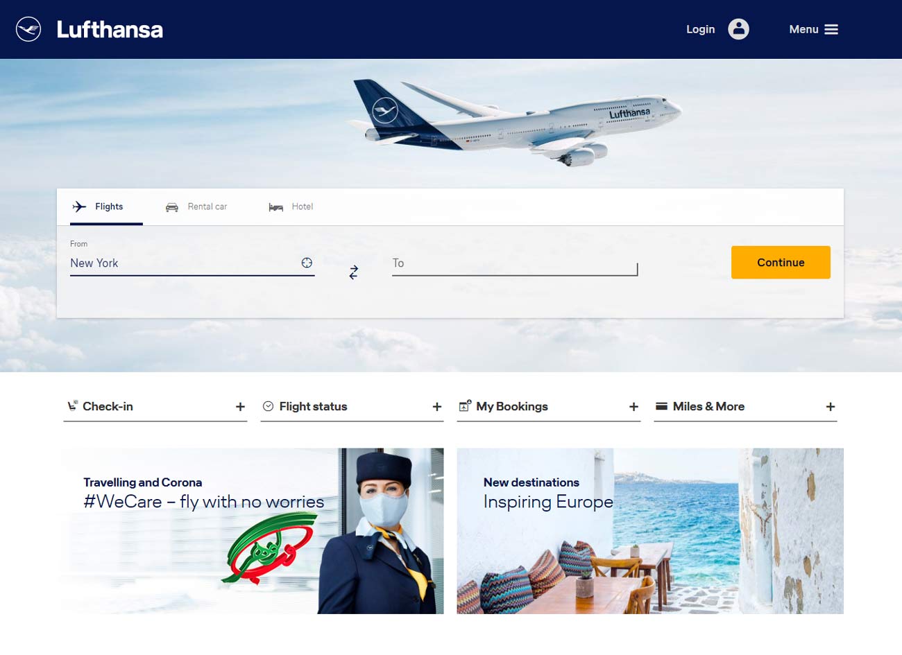 طراحی سایت آژانس هواپیمایی لوفت هانزا