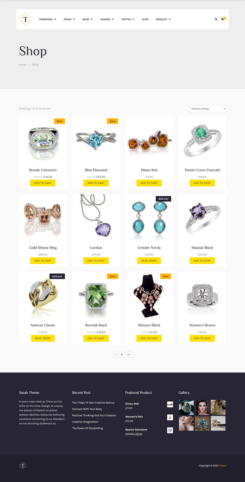 نمونه سایت فروش طلا-نمونه طراحی صفحه فروشگاه طلا