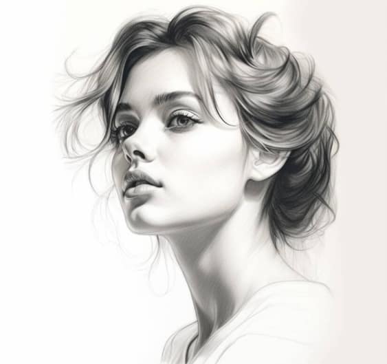 تصویر نقاشی چهره دخترجوان در صفحه طراحی سایت