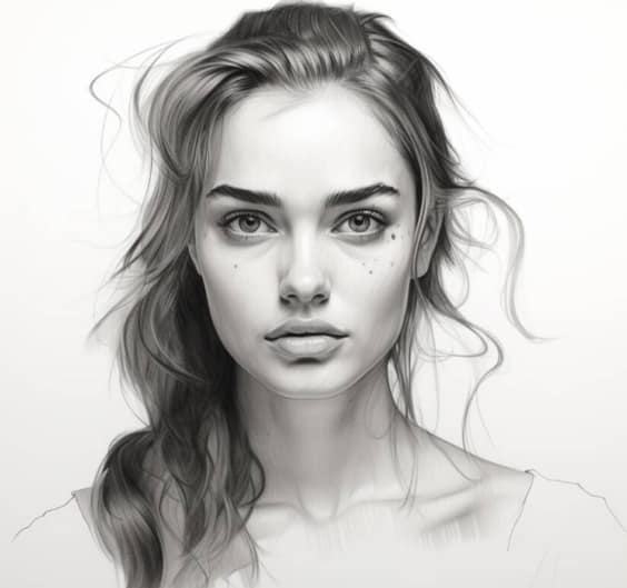 تصویر نقاشی چهره خانم در صفحه طراحی سایت